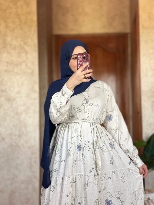 ⁦✨ فستان أنيق بنقوش ناعمة - مثالي لكل إطلالة! ✨⁩ - الصورة ⁦2⁩