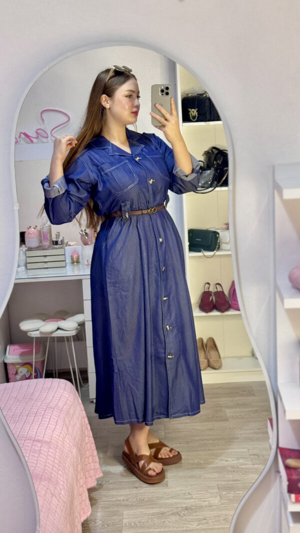 ⁦👗 غوب بلو شاغم – كاجوال بإحساس أنثوي أنيق👗⁩ - الصورة ⁦2⁩